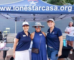 Lauren, Sandra, and Brenda from Lone Star CASA at Party at the Plaza